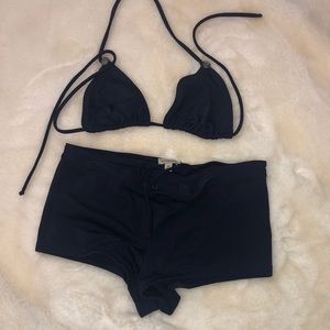 Boy short burberry navy bikini set